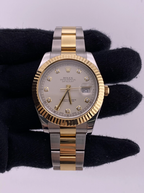 Rolex Datejust II Ivory Diamond Dial on Oyster Ref. 116333 Card 2016 view 2