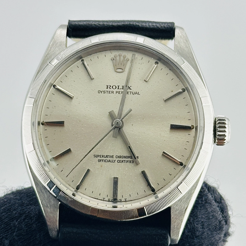 Rolex Oyster Perpetual Silver Stick / Has Spots Dial on Generic Leather Band Ref. 1003 1966 view 2