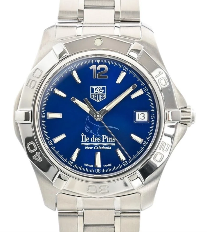 Tag Heuer Aquaracer Île des Pins Blue Dial on Stainless Steel Bracelet Ref. WAF211T Complete 2009