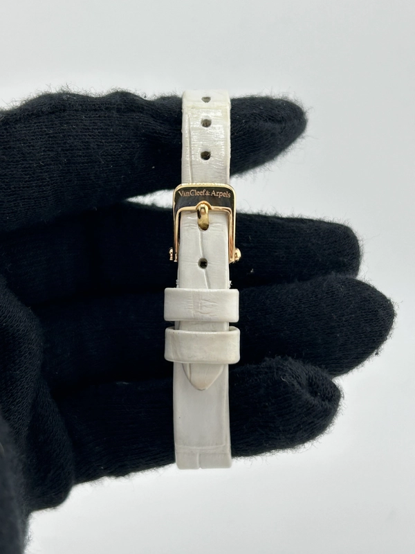 Van Cleef & Arpels Charms Mini Watch Silver Dial on Leather Ref. VCAR0298000 Complete 2014 view 4