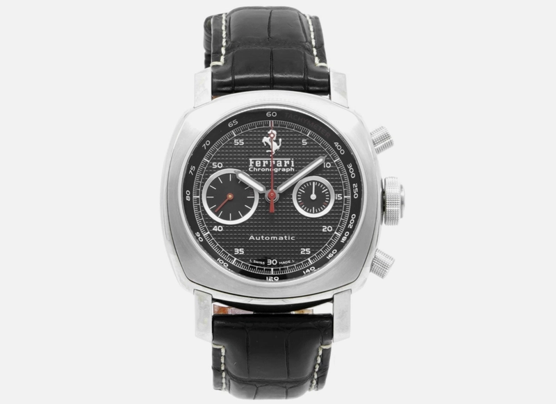 Panerai Ferrari GT Chronograph Black Dial on Rubber Strap Ref. F6656 Complete Open Date