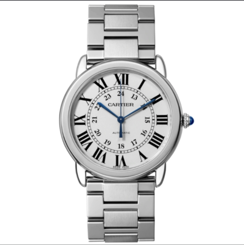 Cartier Ronde Solo Silvered Opaline Dial Dial on Stainless Steel Ref. WSRN0012 Card