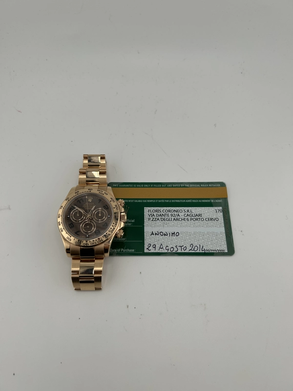 Rolex Daytona Chocolate Arabic Dial on Oyster Ref. 116505 Card 2014 view 7