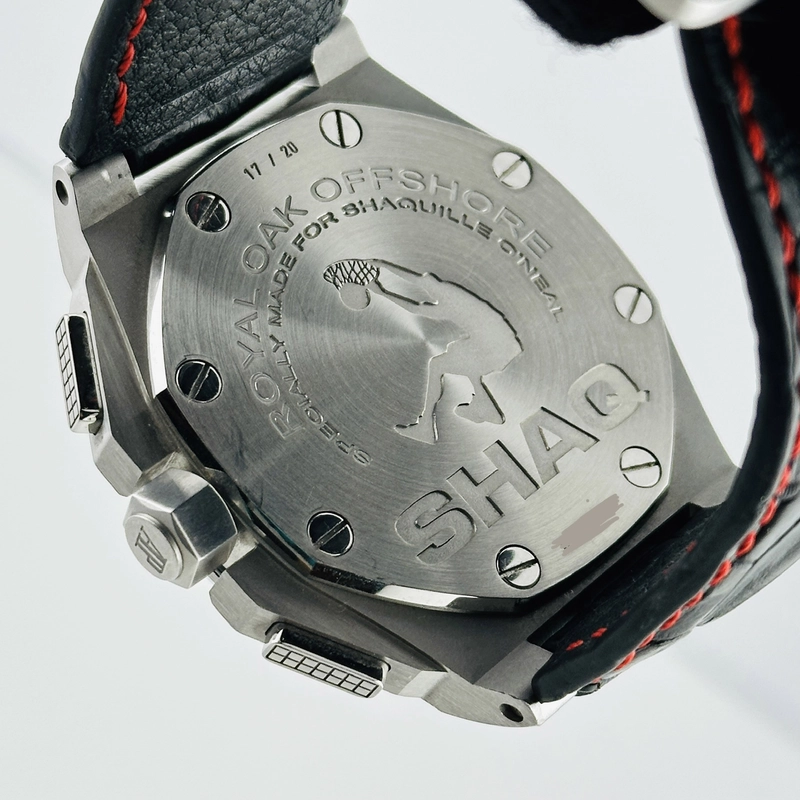 Audemars Piguet Royal Oak Offshore Shaquille O'Neal Special Limited Edition Black Dial With Mega Tapisserie Waffle Pattern Dial on Leather Strap Ref. 26133ST.OO.A101CR.01 view 7