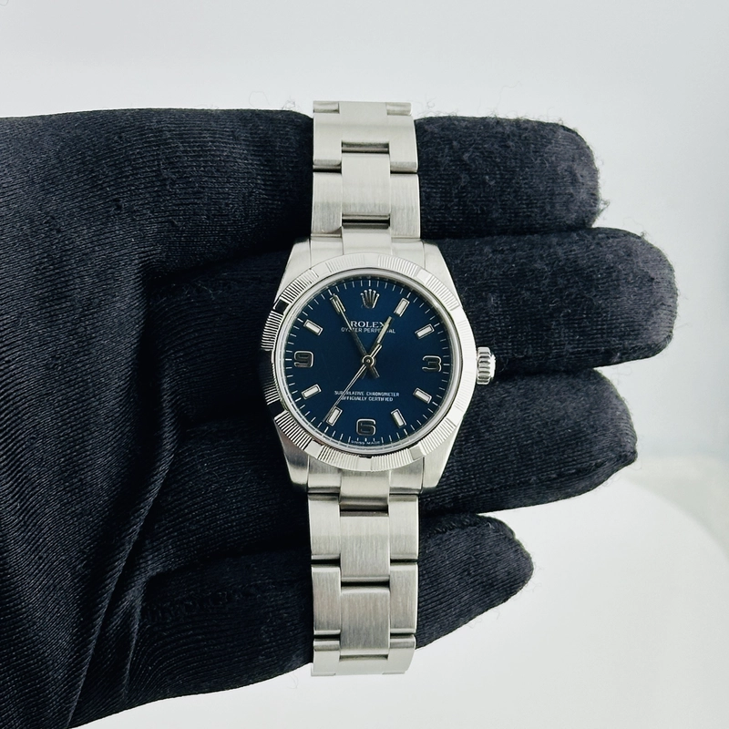 Rolex Oyster Perpetual Blue Dial on Oyster Ref. 177210 2007 view 2