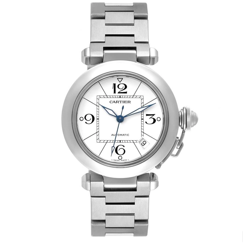 Cartier Pasha C White Dial on Stainless Steel Bracelet Ref. W31074M7