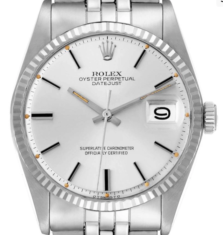 Rolex Datejust 36 Silver Stick Dial on Jubilee D Link Bracelet Ref. 1601 1976
