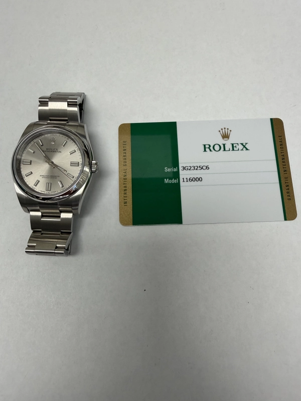 Rolex Oyster Perpetual Silver Dial on Oyster Ref. 116000 Card 2020 view 5