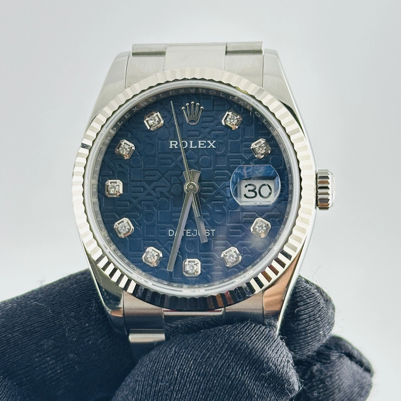 Rolex Datejust Blue Jubilee Diamond Factory Dial on Oyster Bracelet Ref. 126234 Card 2020 view 3