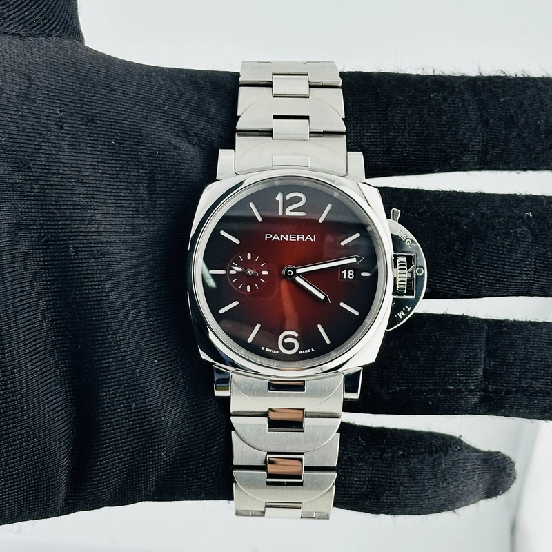 Panerai Luminor Due Burgundy Dial Ref. PAM01539/OP7610 Card Open Date view 2