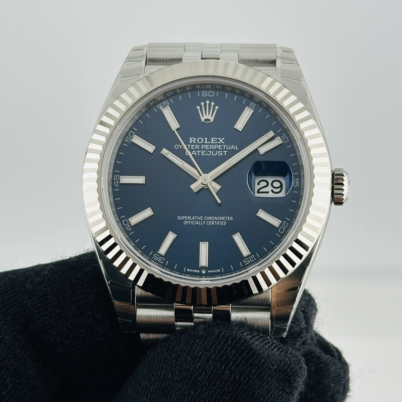 Rolex Datejust Blue Dial on D Link Jubilee Bracelet Ref. 126334 Complete 2026 view 2