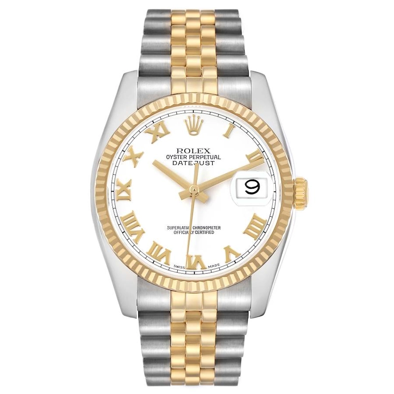 Rolex Datejust White Roman Dial on 2 Tone Jubilee D Link Bracelet Ref. 116233 Card 2010