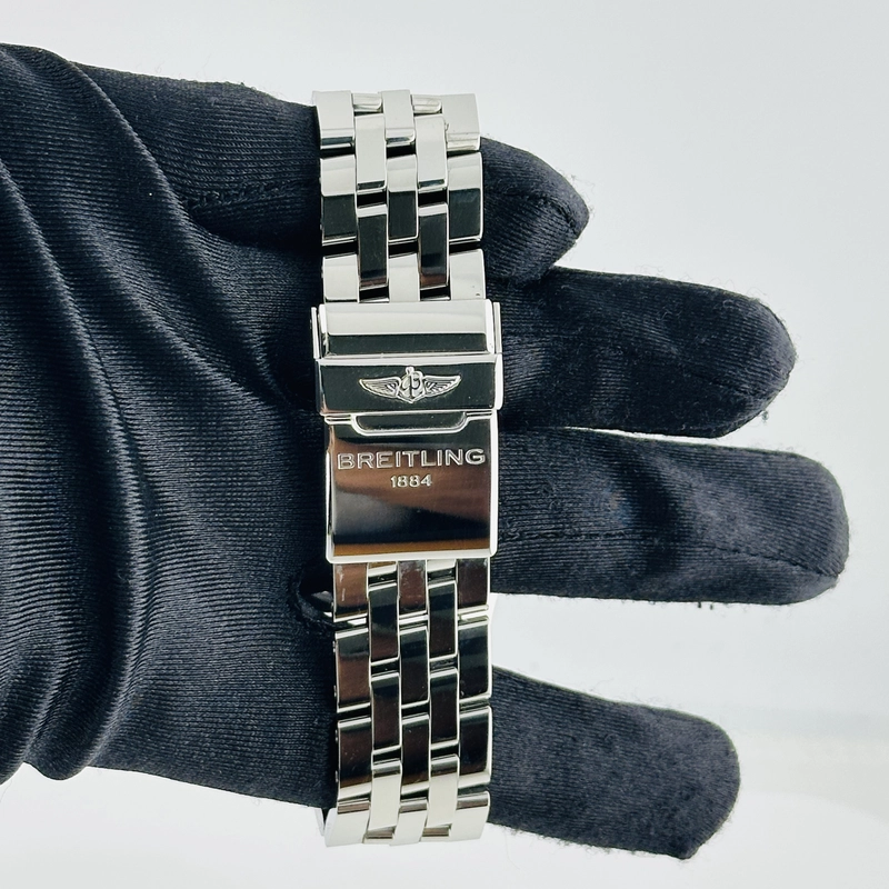 Breitling Chronomat Blue Dial on Stainless Steel Bracelet Ref. AB011012 Papers 2012 view 4