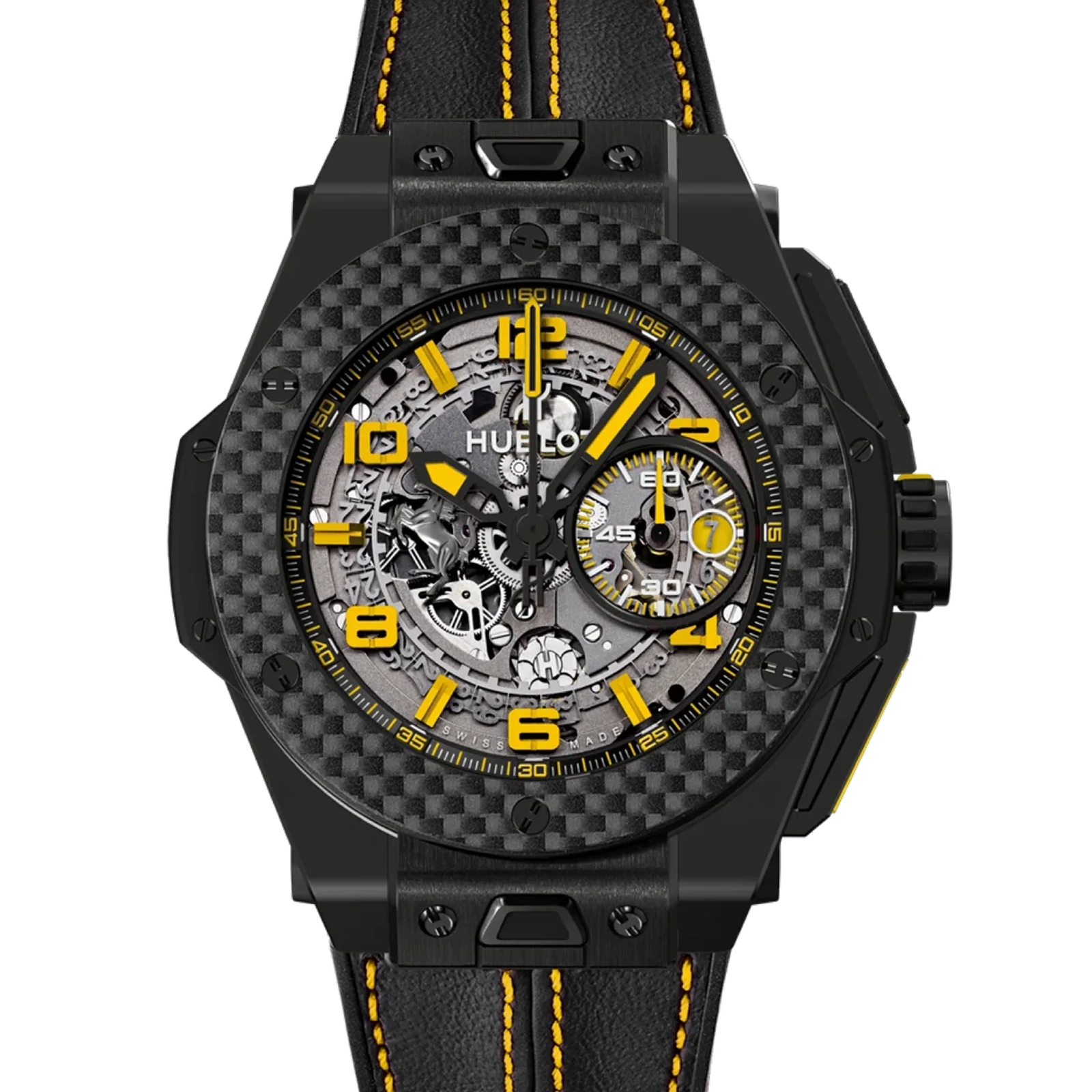 Hublot Hublot Big Bang Ferrari BLK/Yellow carbon fiber ceramic on strap #121-1000 401.cq.0129.vr