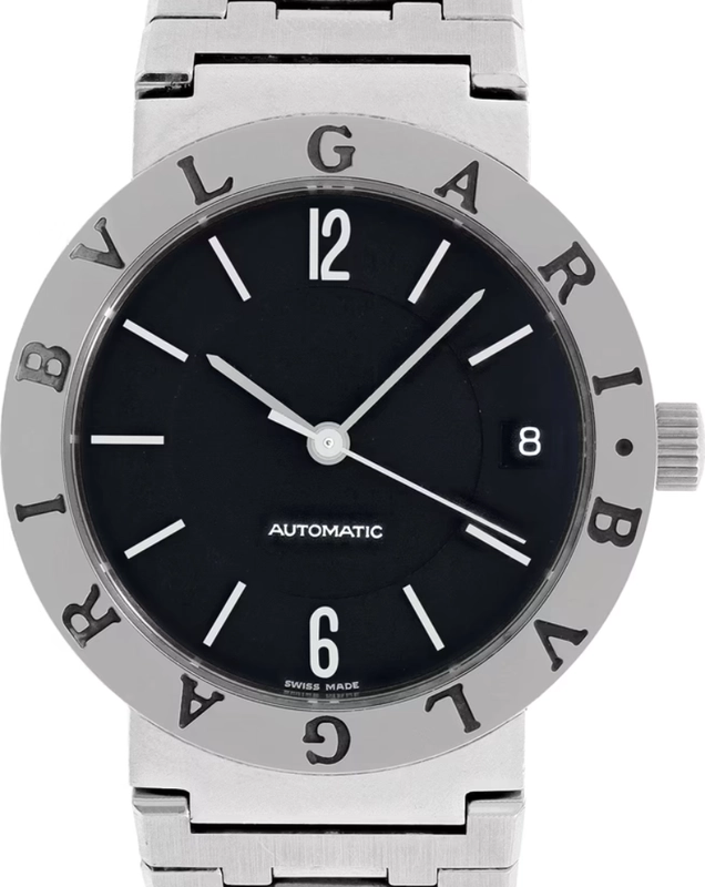 Bvlgari Bulgari Black Dial on Stainless Steel Bracelet Ref. BB33SS Complete 1997