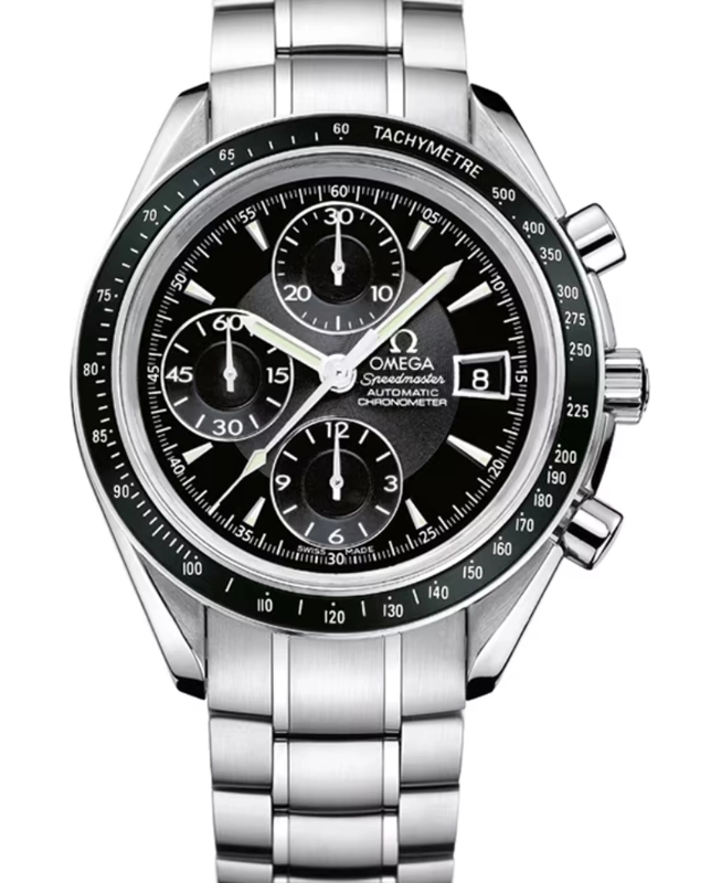 Omega Speedmaster Date Black Dial on Stainless Steel Bracelet Ref. 3210.50