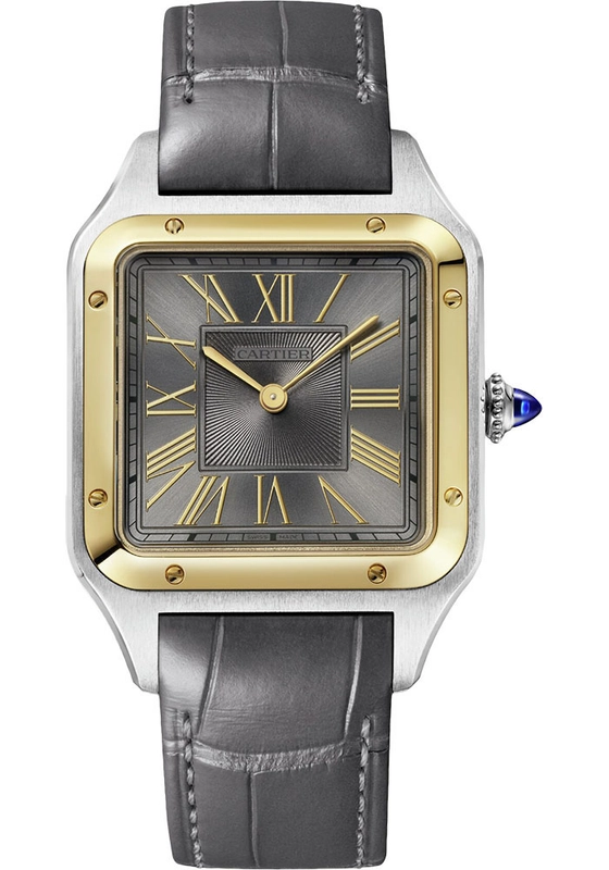 Cartier Santos Dumont Large Gray Dial on Leather Strap Ref. W2SA0028 Complete 2023 — Saleh Jewelers