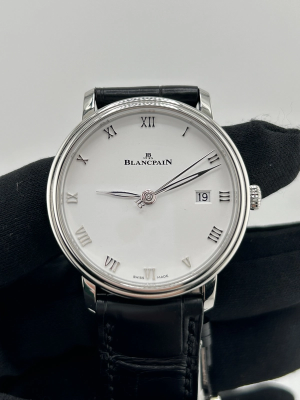 Blancpain Villeret Ultraplate White Dial on Leather Strap Ref. 6224-1127-55B Complete 2025 view 3