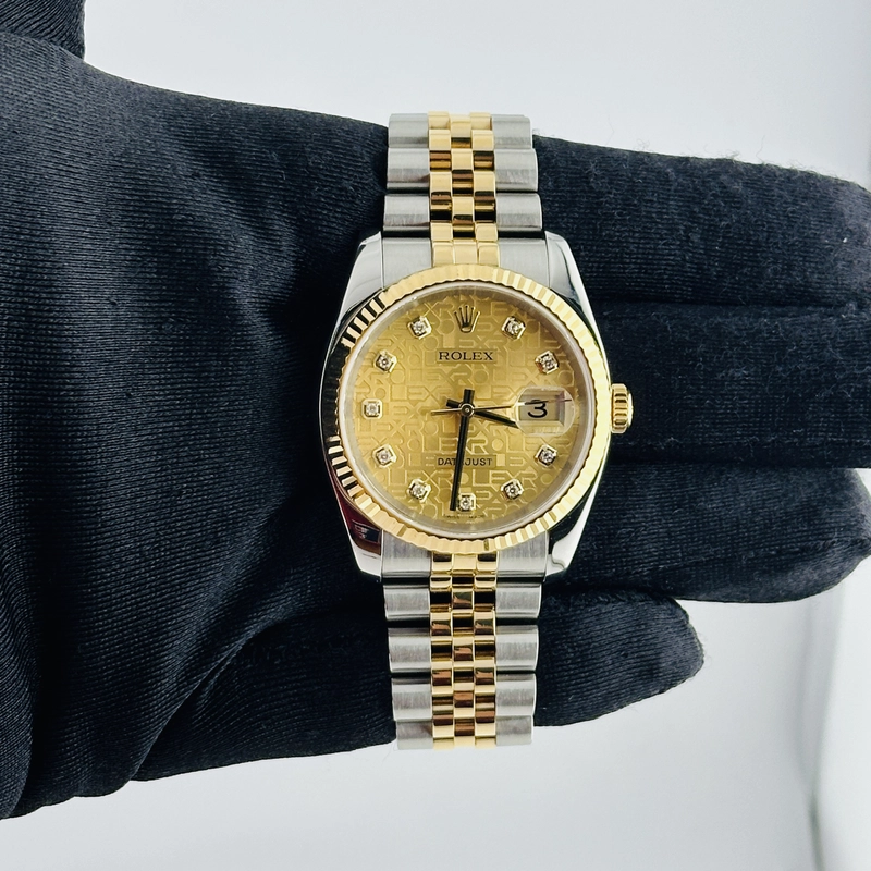Rolex Datejust Gold Anniversary Diamond Dial Dial on Jubilee Ref. 116233 Papers 2004 view 2