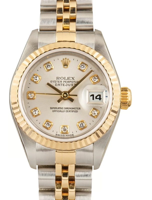 Rolex Datejust Lady Diamond Dial on 18 K Yg Ss Ref. 69173G