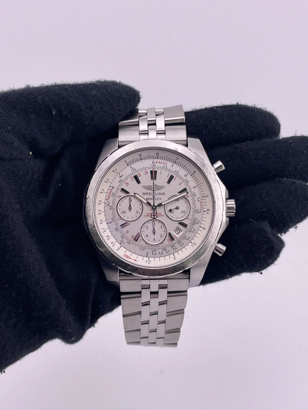 Breitling Bentley Motors T Speed Silver Dial on Stainless Steel Bracelet Ref. A25365/A257G75SPS Papers 2009 view 2
