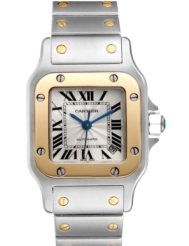 Cartier Santos Galbée White Dial on 2 Tone Yellow Gold / Stainless Steel Bracelet Ref. W20057C4