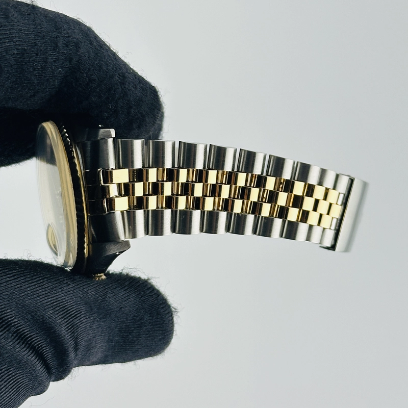 Rolex Datejust Silver / Gold Stick Dial on D Link Jubilee Bracelet Ref. 16013 1987 view 4
