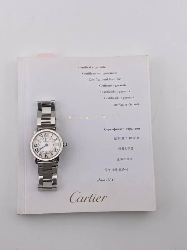 Cartier Ronde Solo Silver Roman Dial on Stainless Steel Bracelet Ref. W6701004 Papers 2011 view 7