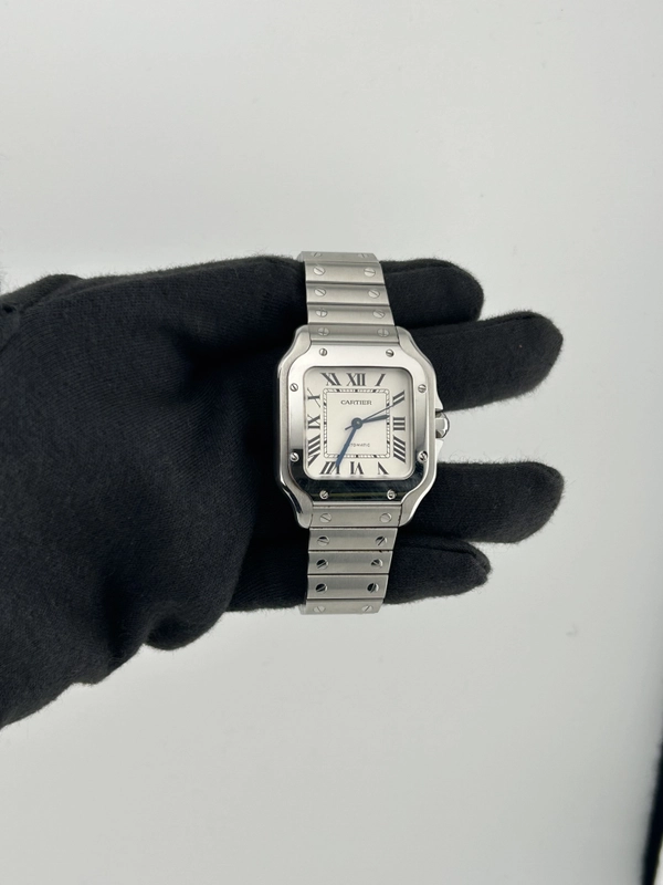 Cartier Santos Silver Roman Dial on Stainless Steel Bracelet Ref. 4075/WSSA0010 Card view 2