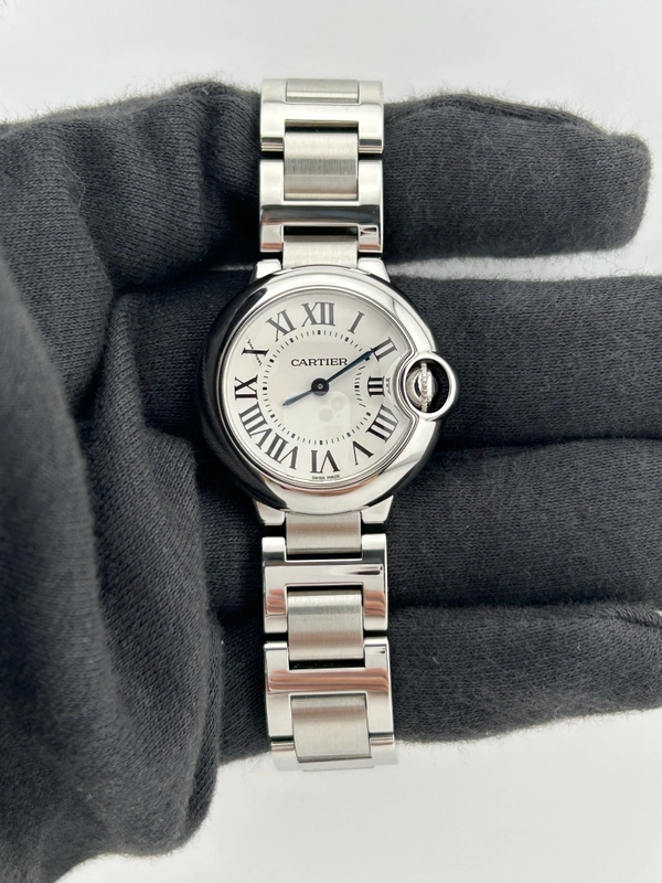 Cartier Ballon Bleu Silvered Opaline Dial on Bracelet Ref. W69010Z4 Papers 2016 view 2