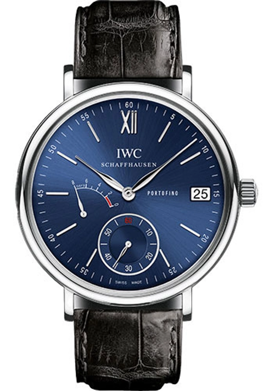 Iwc Portofino Hand-Wound Eight Days Blue Dial on Leather Strap Ref. IW510106 Card 2017