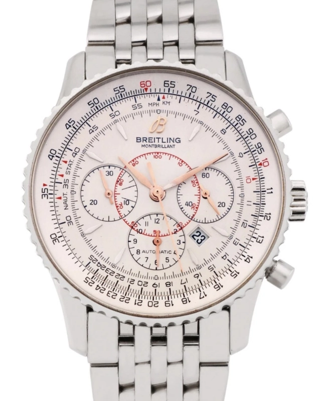 Breitling Navitimer Montbrillant White Dial on Stainless Steel Bracelet Ref. A41370