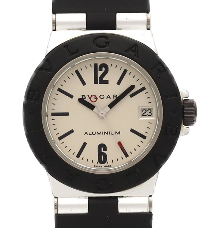 Bvlgari Aluminum Diagono Silver Dial on Black Rubber Strap Ref. AL32TA Papers 2003