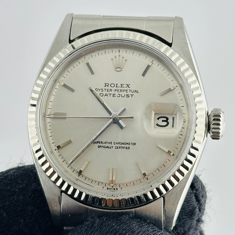 Rolex Datejust 36 Silver Stick Refinished Dial on Oyster Bracelet Ref. 1601 1963