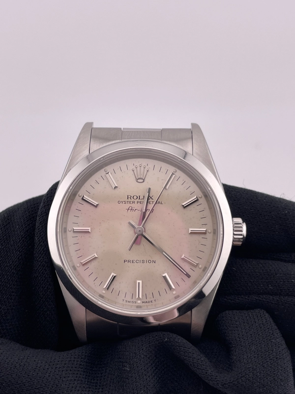 Rolex Air-King Silver Stick Dial on Oyster Bracelet Ref. 14000 1990 view 3