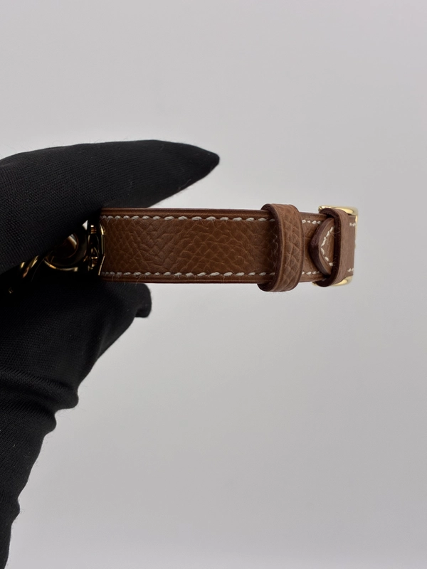 Hermes Kelly Cadenas Gold Dial on Leather Ref. KE1.201 Papers 1997 view 5