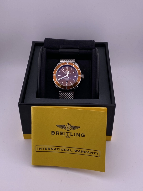 Breitling Superocean Automatic Orange Dial on Stainless Steel Bracelet Ref. A17320/A172Q420CA Complete 2013 view 7