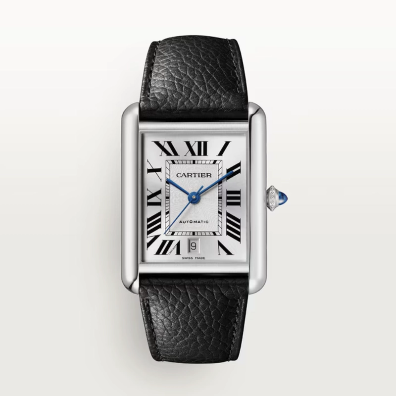 Cartier Tank Must Large Silver Roman Dial on Leather Strap Ref. 4323/WSTA0136
