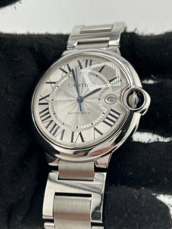 Cartier Ballon Bleu Silver Roman Numerals Dial on Stainless Steel Bracelet Ref. W69012Z4 Card 2017 view 3