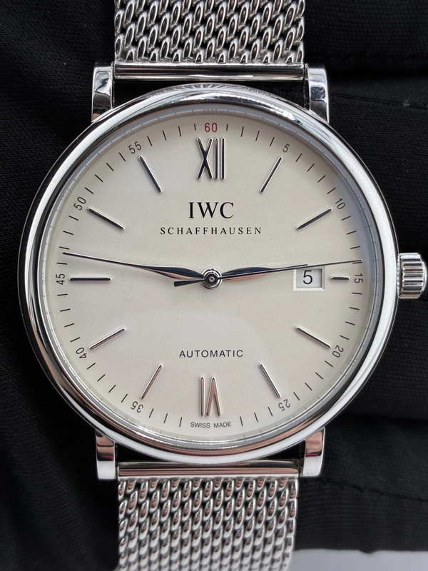 Iwc Portofino Silver Dial on Stainless Steel Mesh Band Ref. IW356505 view 2