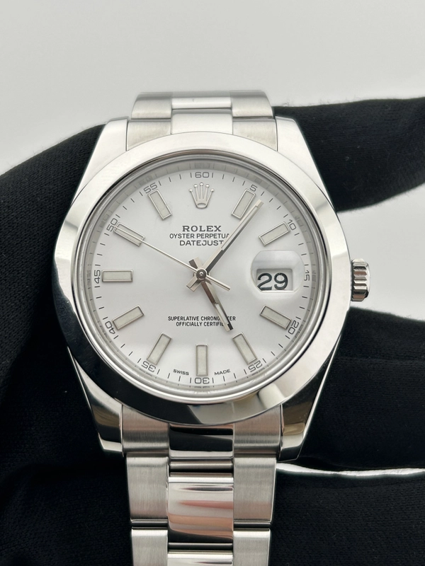 Rolex Datejust II White Stick Dial on Oyster Ref. 116300 Card 2016 view 3