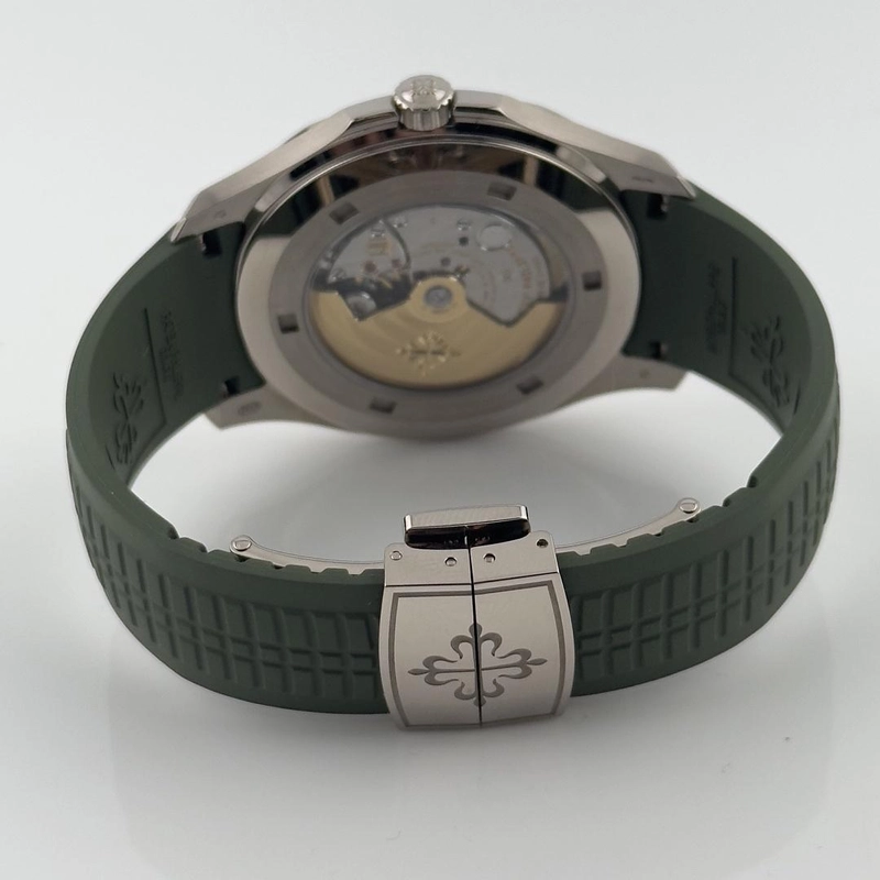 Patek Philippe Aquanaut Khaki Green Dial on Strap Ref. 5168G-010 Papers 2021 view 4