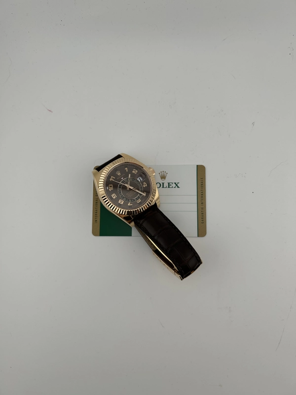 Rolex Sky-Dweller Chocolate Arabic Numerals Dial on Brown Alligator Leather Strap Ref. 326135 Card 2017 view 7