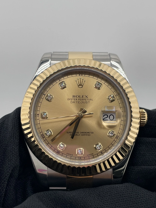 Rolex Datejust II Champagne Diamond Dial on Oyster Ref. 116333 Card 2019 view 3