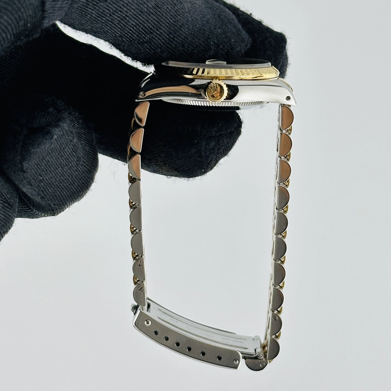 Rolex Datejust Champagne Stick Dial on D Link Jubilee Bracelet Ref. 68273 Papers 1991 view 6
