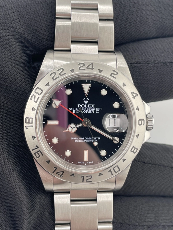 Rolex Explorer II Black Dial on Oyster Steel Bracelet Ref. 16570 1999 view 3