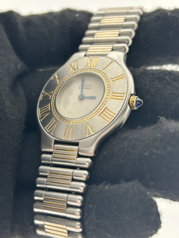 Cartier Must 21 White Dial on 2 Tone Bracelet Ref. W10050F4 view 3
