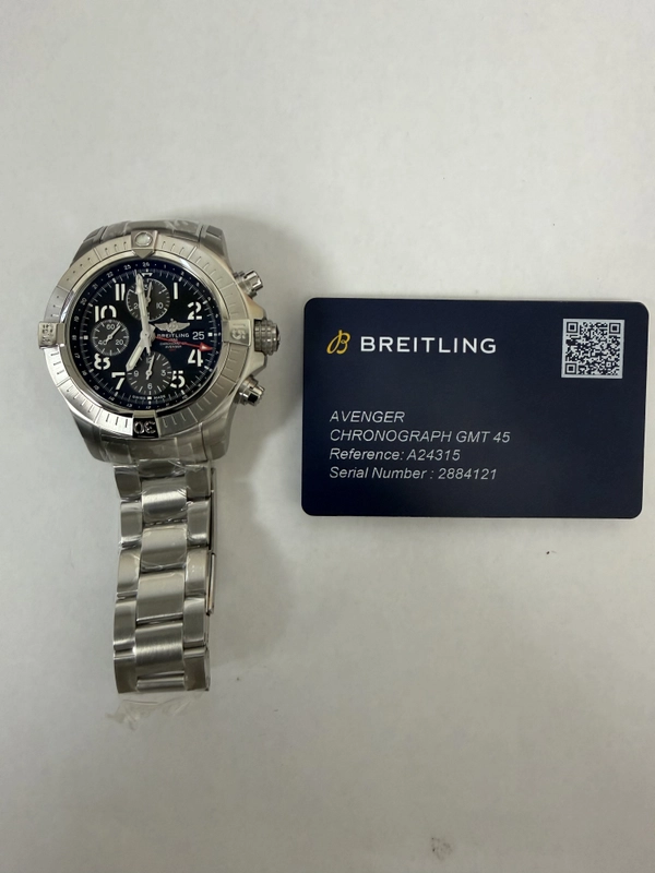 Breitling Avenger Chronograph GMT Black Dial on Bracelet Ref. A24315101B1A1 Card 2023 view 5