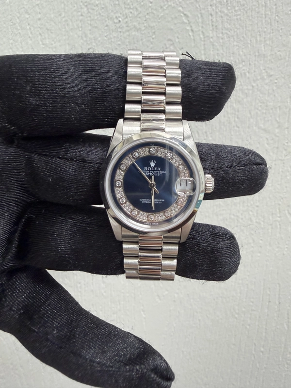 Rolex Datejust Blue Myriad Diamond Dial on President Ref. 68246MG 1998