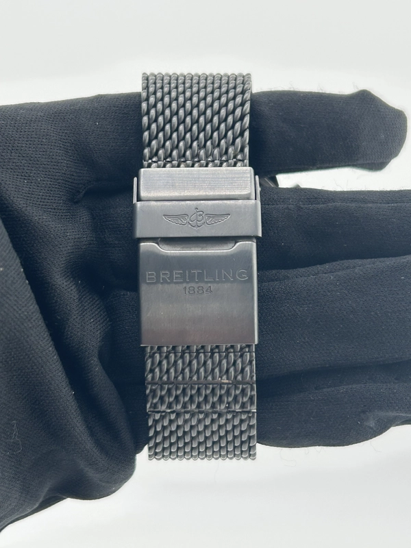 Breitling Transocean Unitime Pilot Black Dial on Stainless Steel Mesh Bracelet Ref. MB0510 Complete 2015 view 4